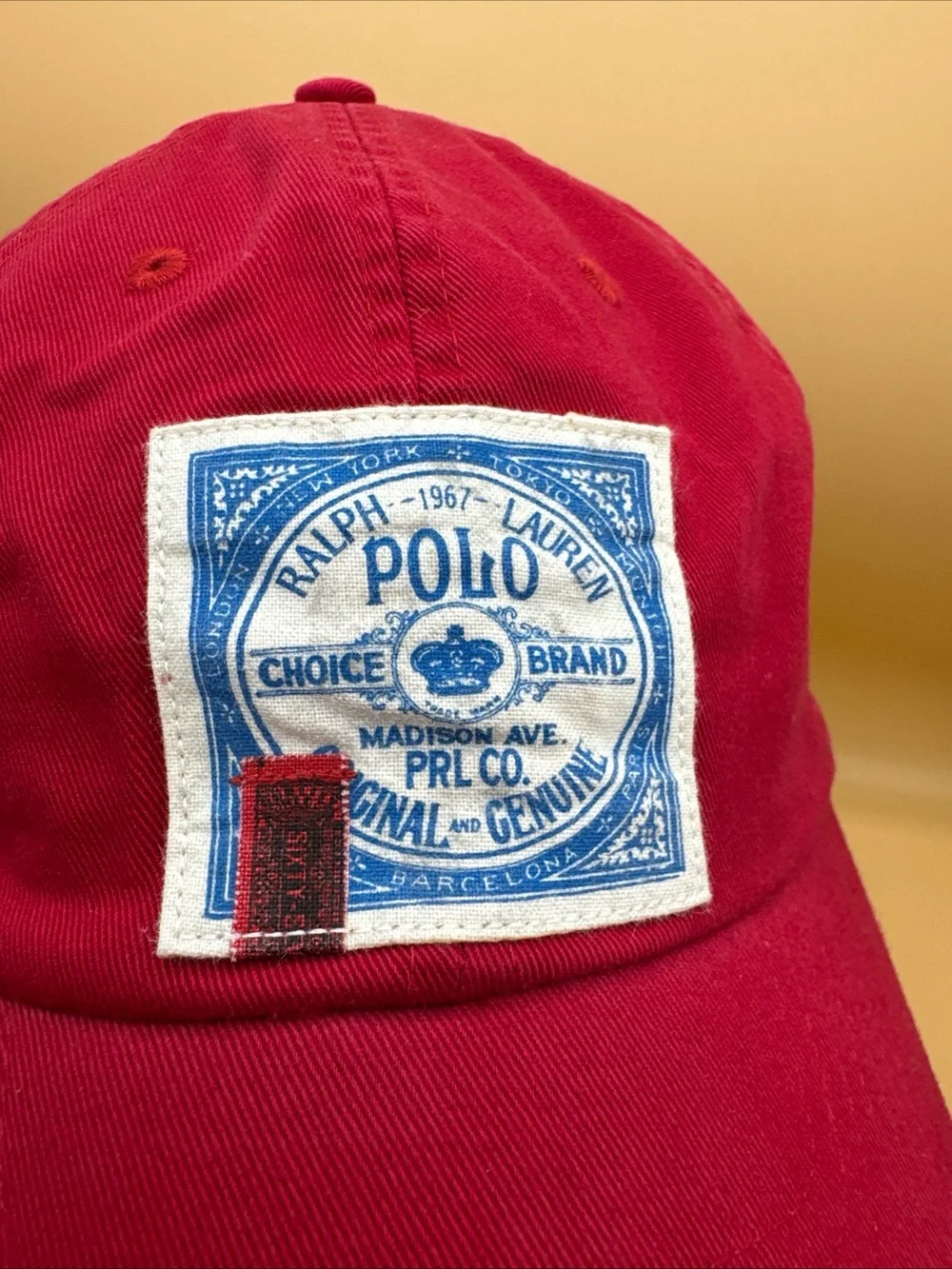 NWT Polo Ralph Lauren Red Sportsman Naval Madison Ave Hat DEADSTOCK Distressed - Picture 2 of 10